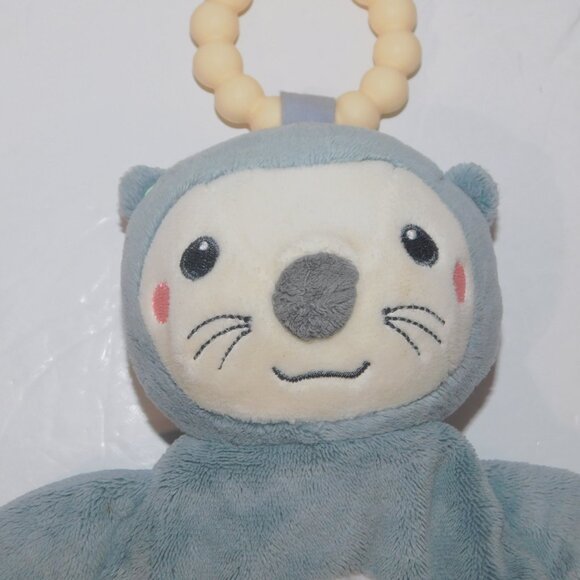 Douglas Baby Lil' Sshlumpie Teether Indy Otter Gray Plush Lovey Security Blanket - Picture 3 of 5